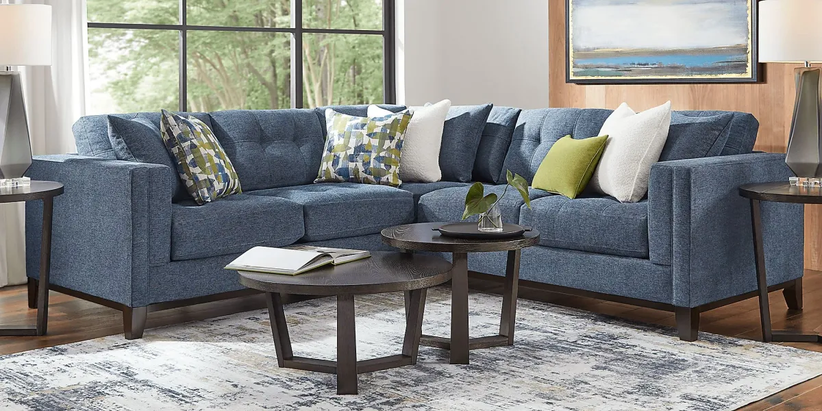 Chatham Navy 5 Pc Sectional Living Room