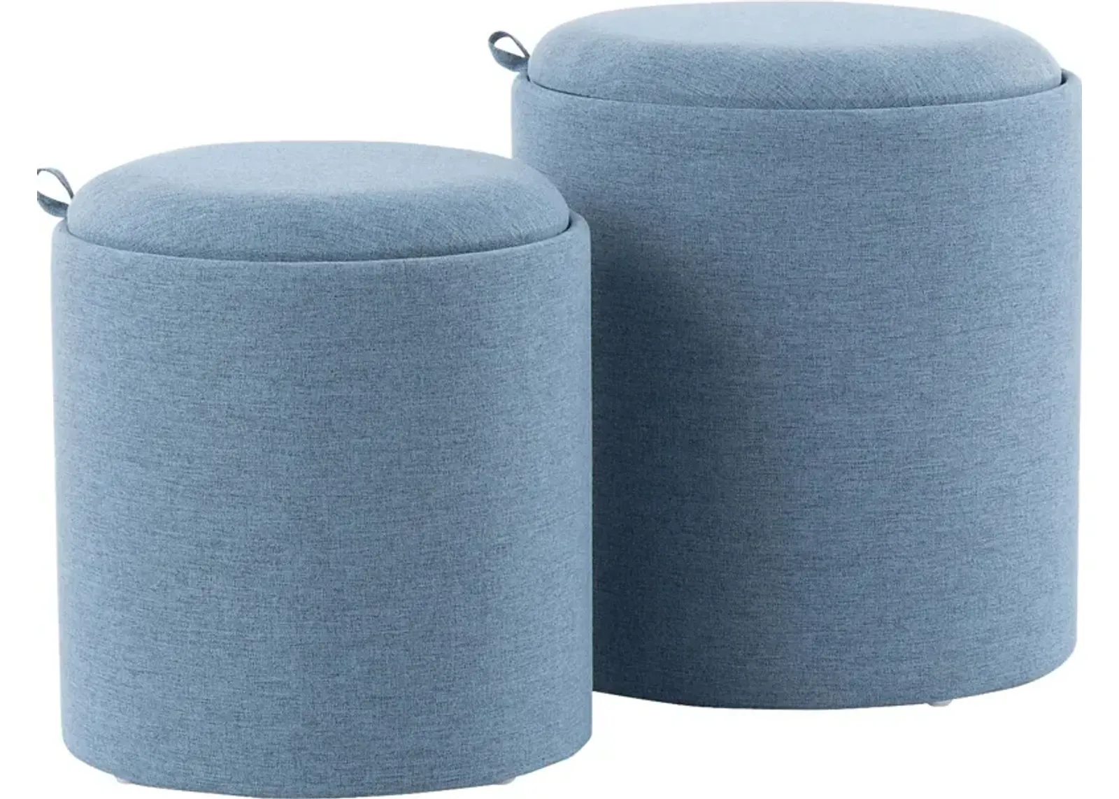 Traymore Blue Ottoman, Set of 2