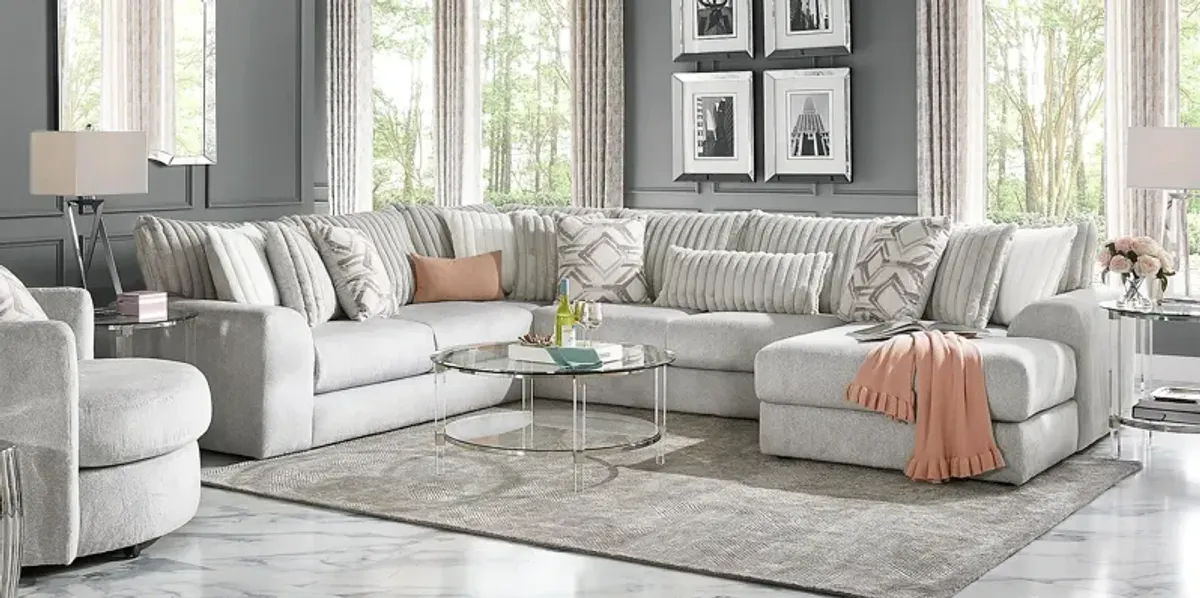 Moreau Street Gray 6 Pc Sectional Living Room