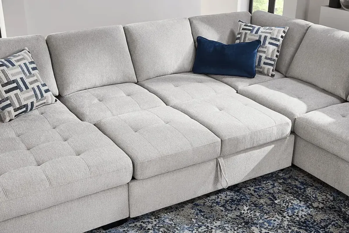 Geneva Gray 3 Pc Sleeper Sectional