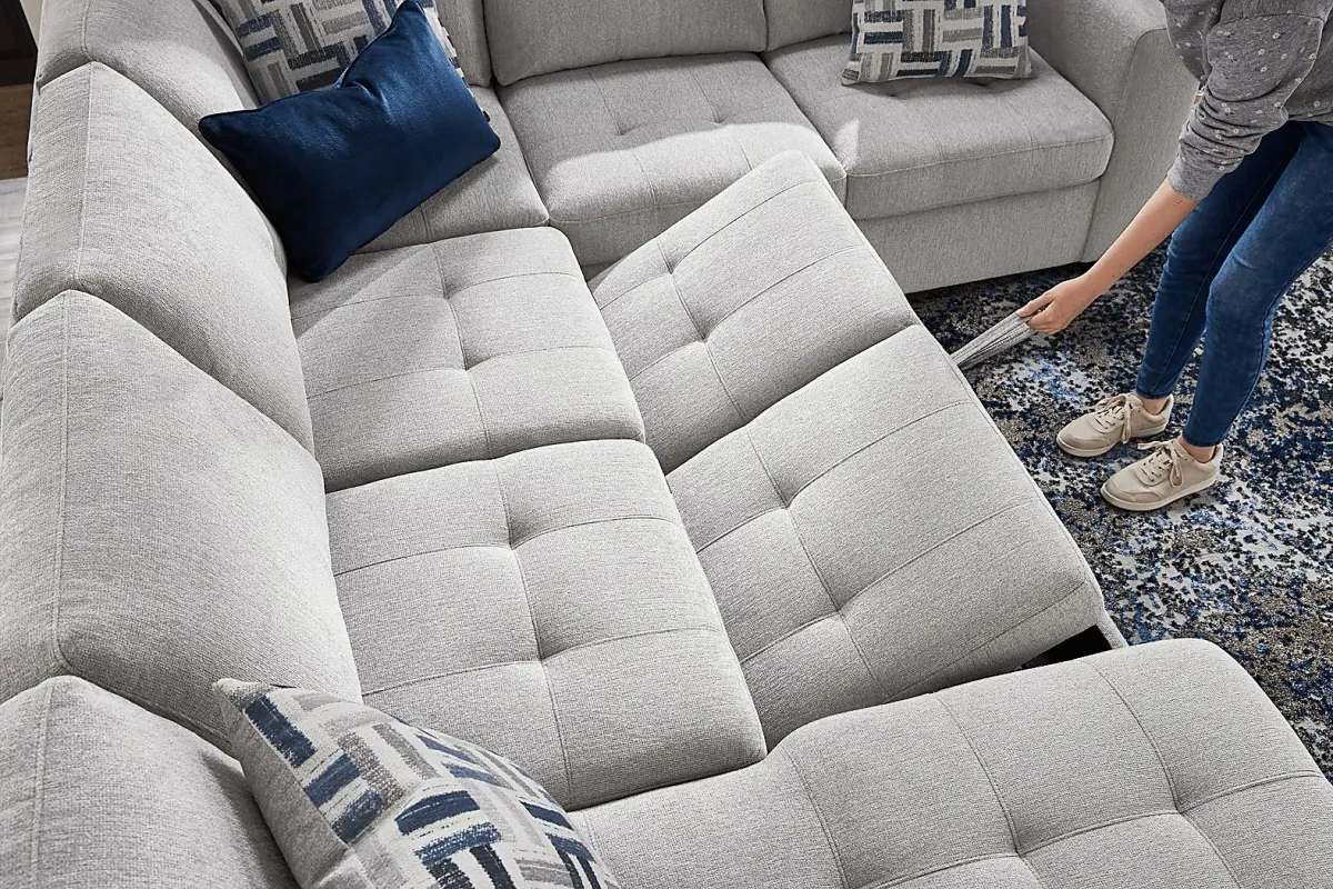 Geneva Gray 3 Pc Sleeper Sectional