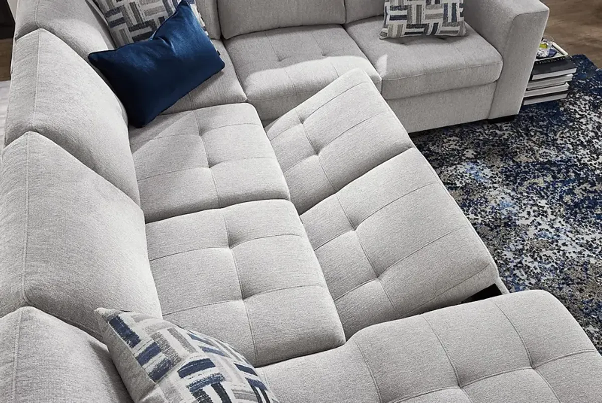 Geneva Gray 3 Pc Sleeper Sectional