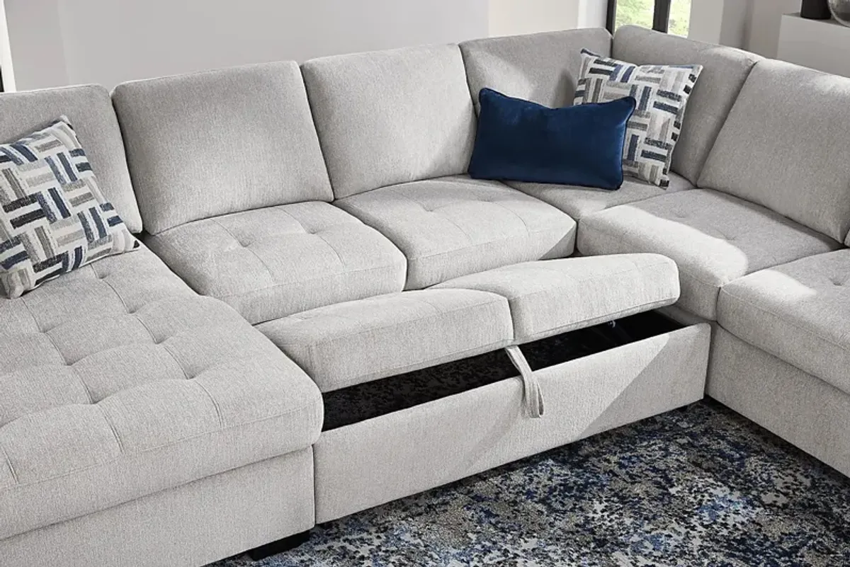 Geneva Gray 3 Pc Sleeper Sectional