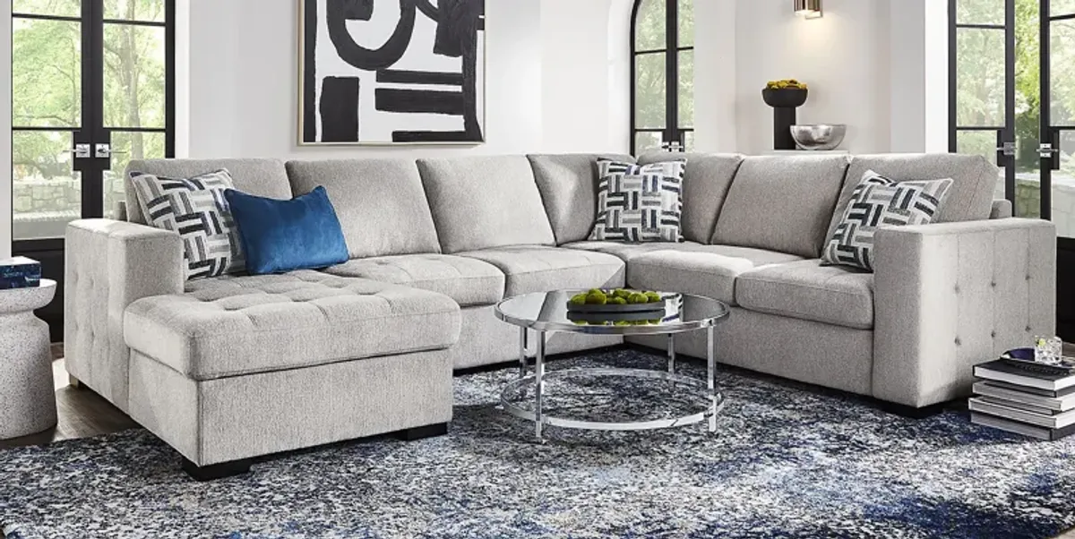 Geneva Gray 3 Pc Sleeper Sectional