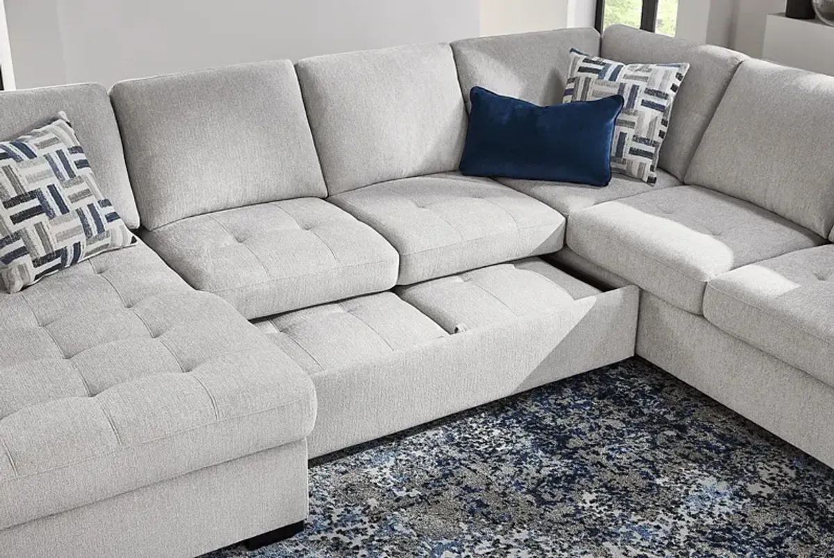 Geneva Gray 3 Pc Sleeper Sectional