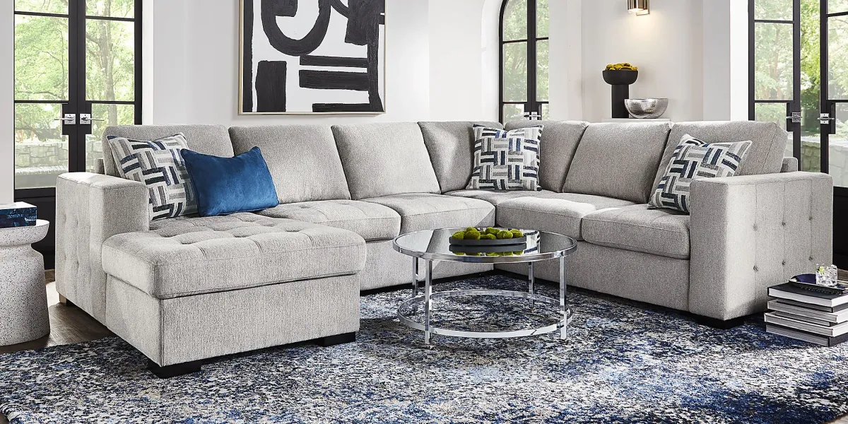 Geneva Gray 3 Pc Sleeper Sectional