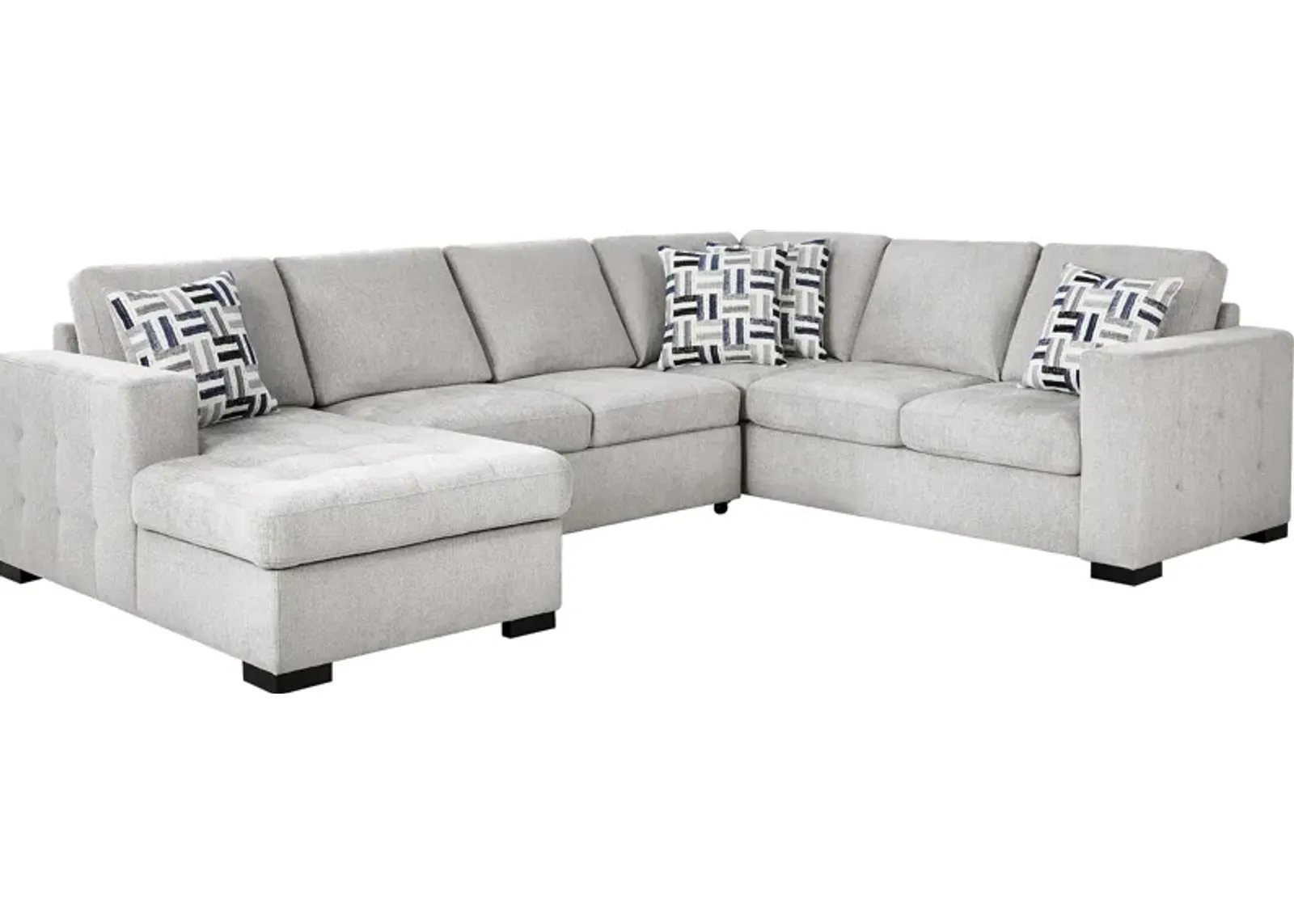 Geneva Gray 3 Pc Sleeper Sectional