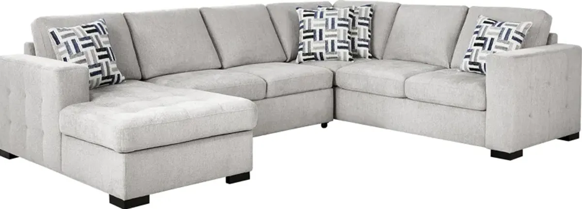 Geneva Gray 3 Pc Sleeper Sectional