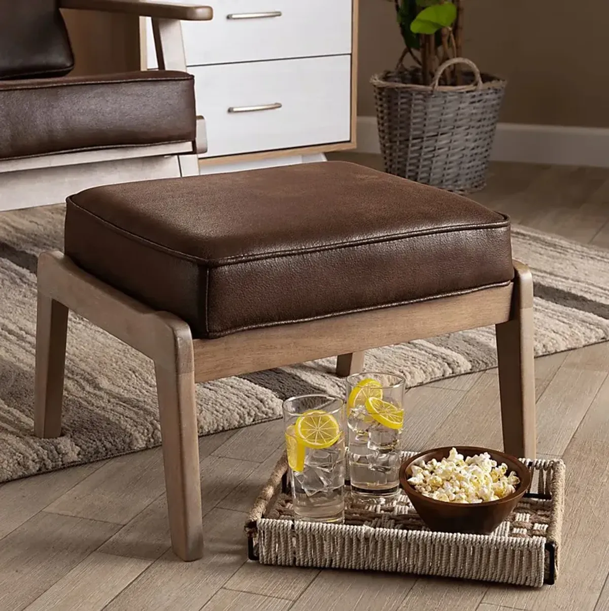 Tuthill Brown Ottoman