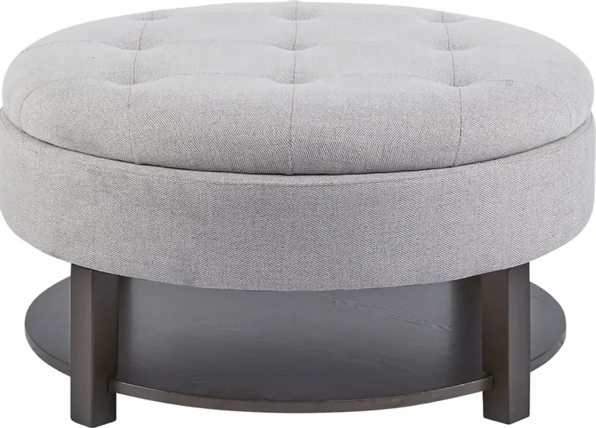 Macmora Gray Storage Ottoman