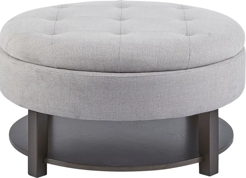 Macmora Gray Storage Ottoman