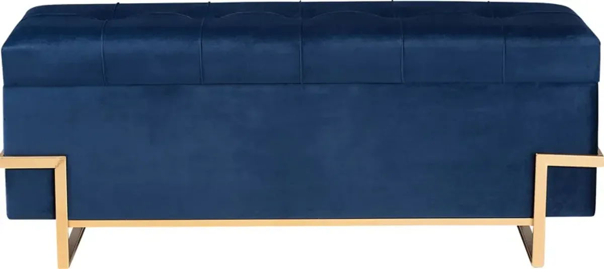 Amaral Blue Accent Ottoman