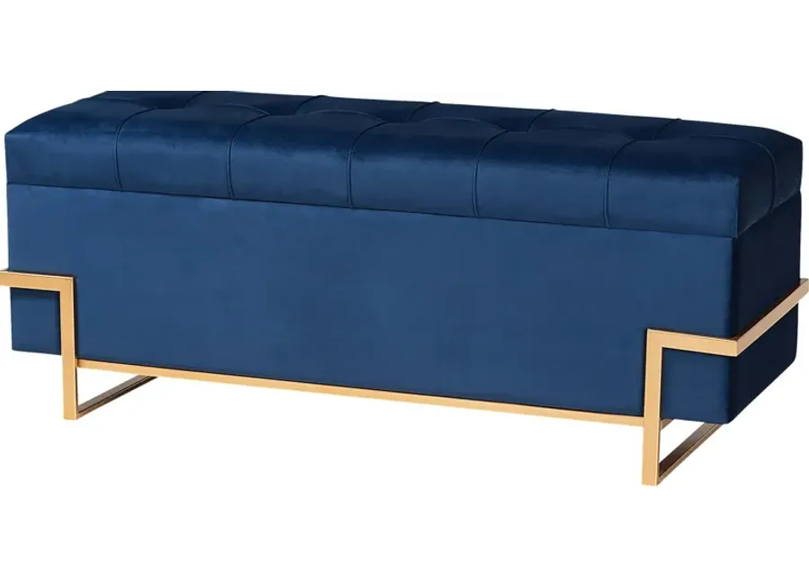 Amaral Blue Accent Ottoman