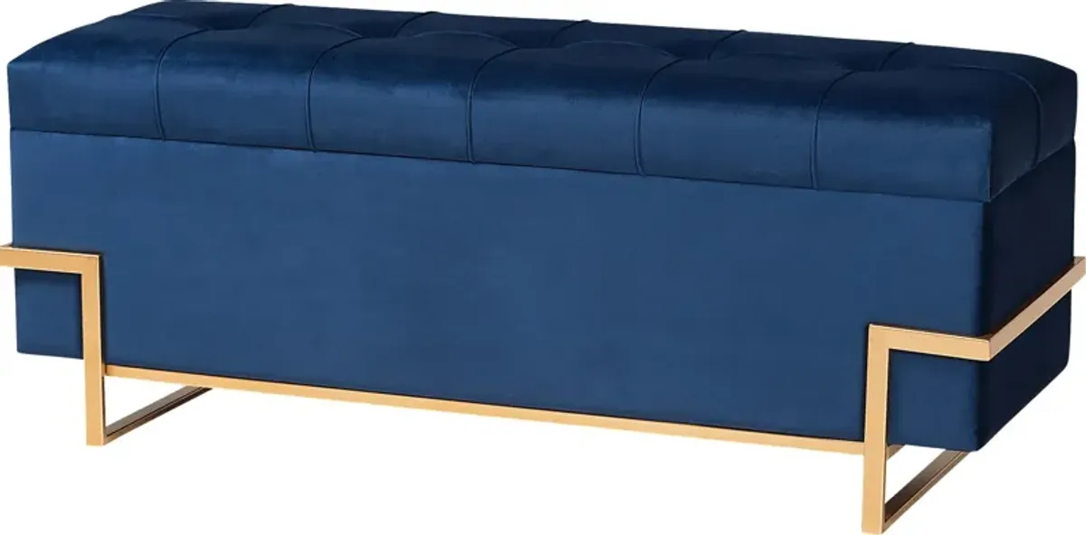 Amaral Blue Accent Ottoman