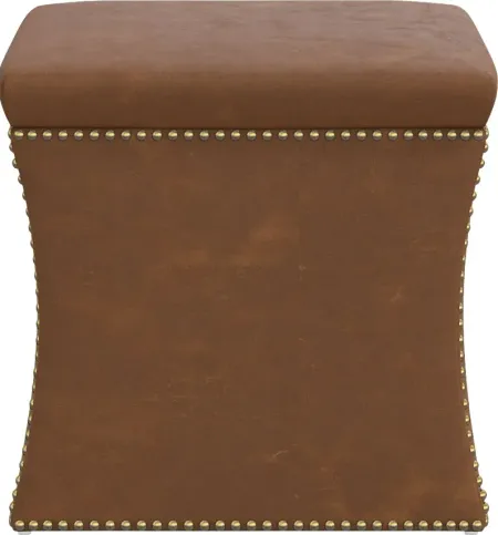 Rustic Saddle II Brown Storage Ottoman