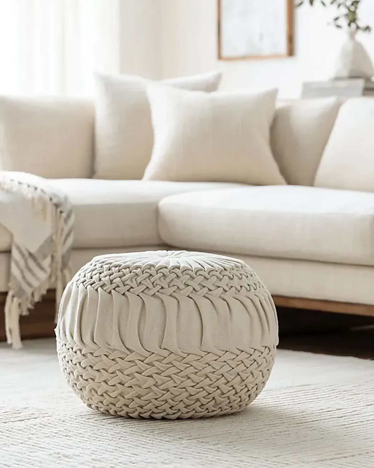 Guildwood Cream Ottoman