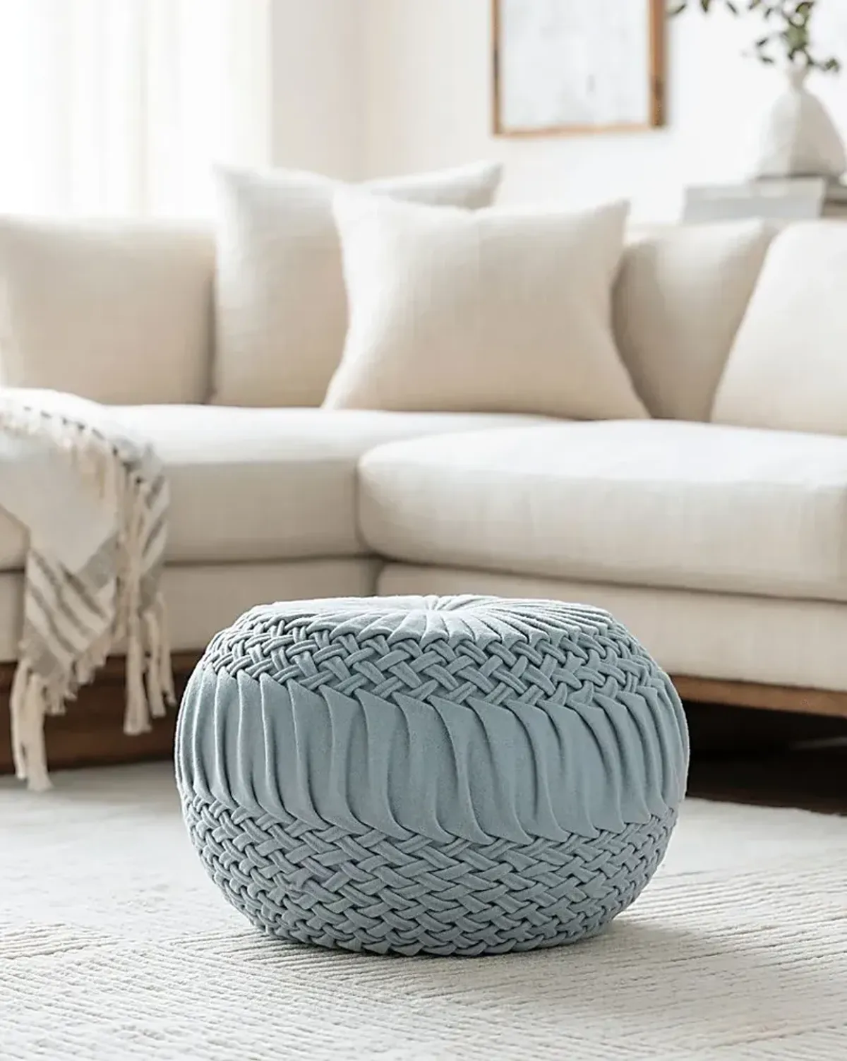 Guildwood Denim Ottoman