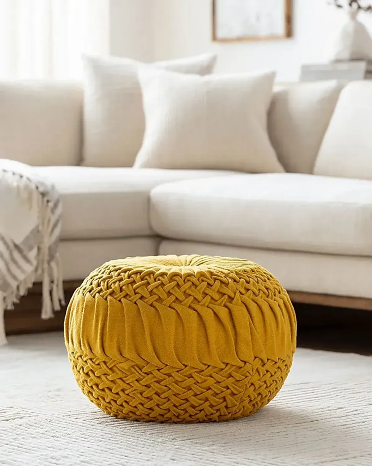 Guildwood Mustard Ottoman