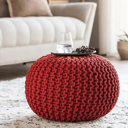 Adencliff Red Ottoman
