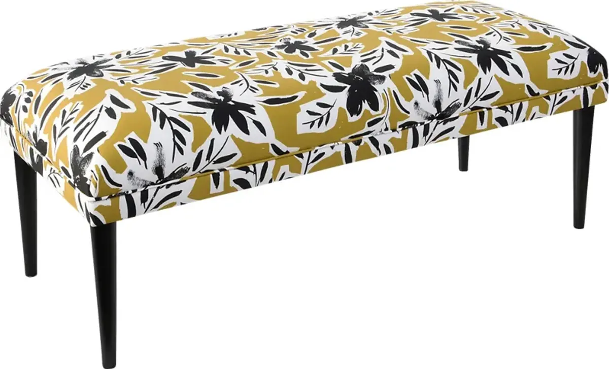 Riona Yellow Accent Bench