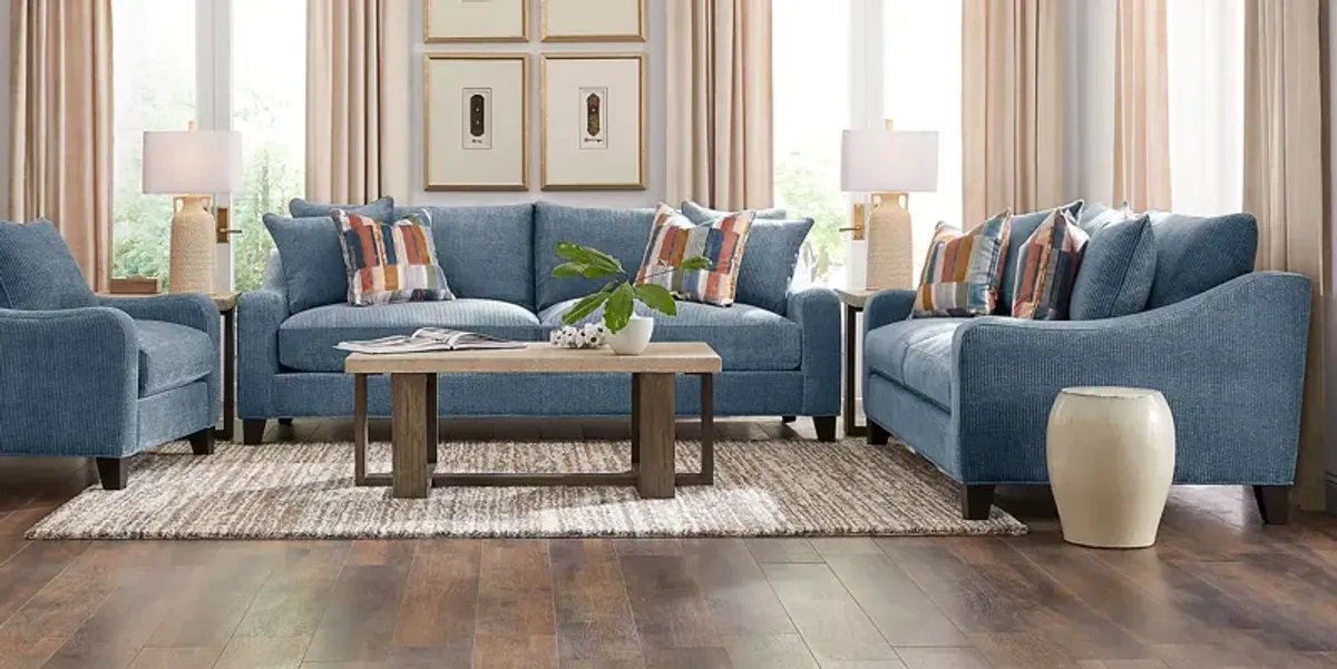 Cambria Blue 10 Pc Living Room