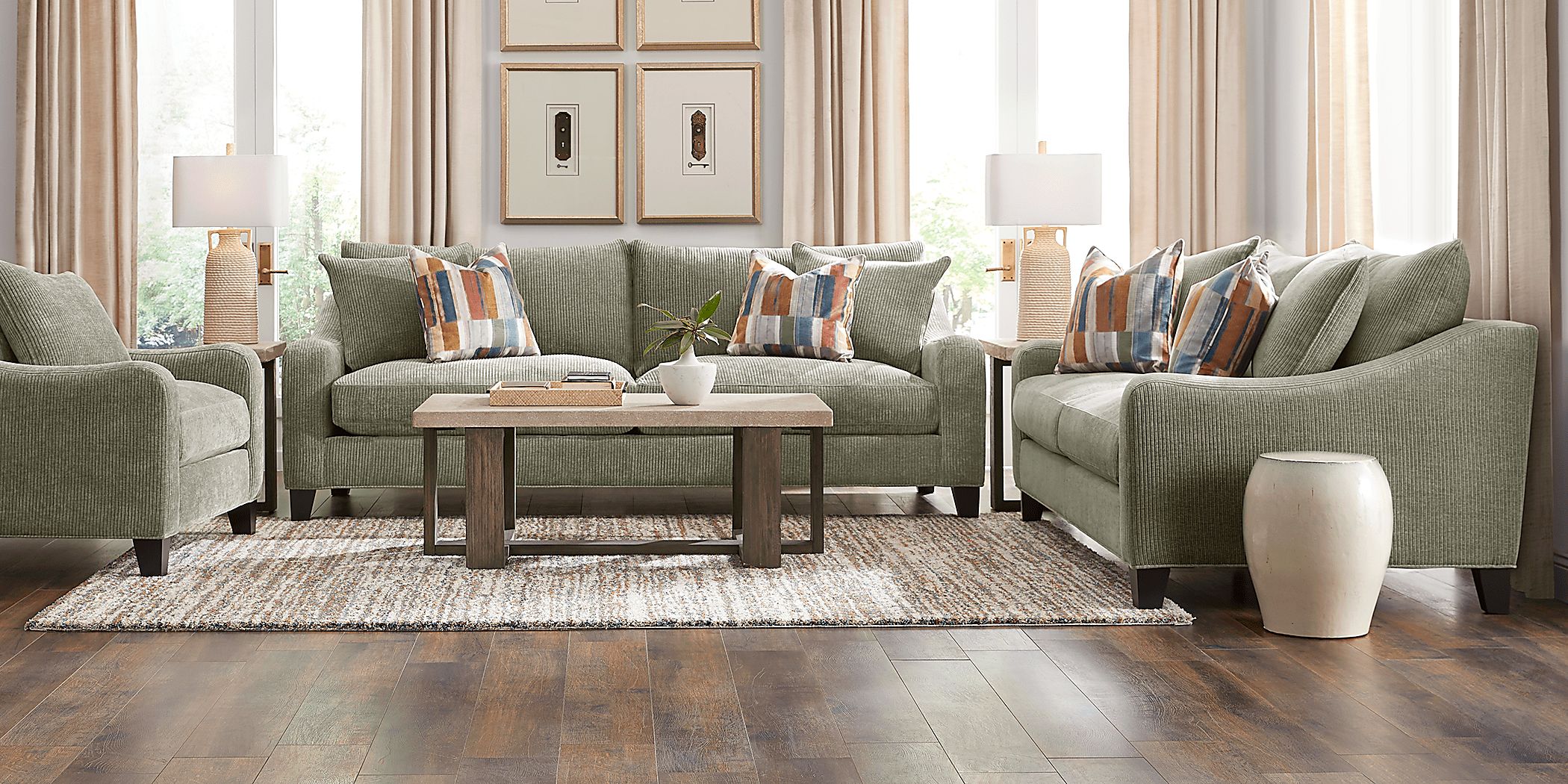 Cambria Sage 10 Pc Living Room