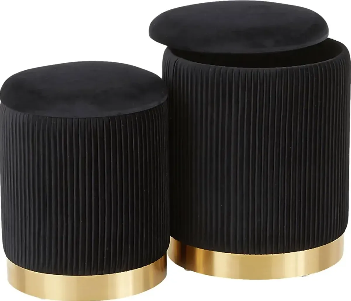 Lyerly Black Ottoman, Set of 2