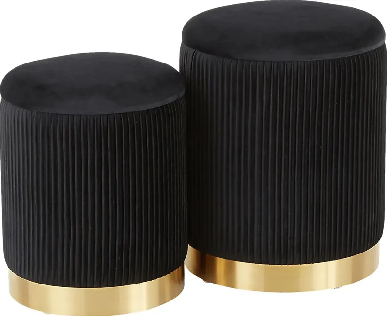 Lyerly Black Ottoman, Set of 2