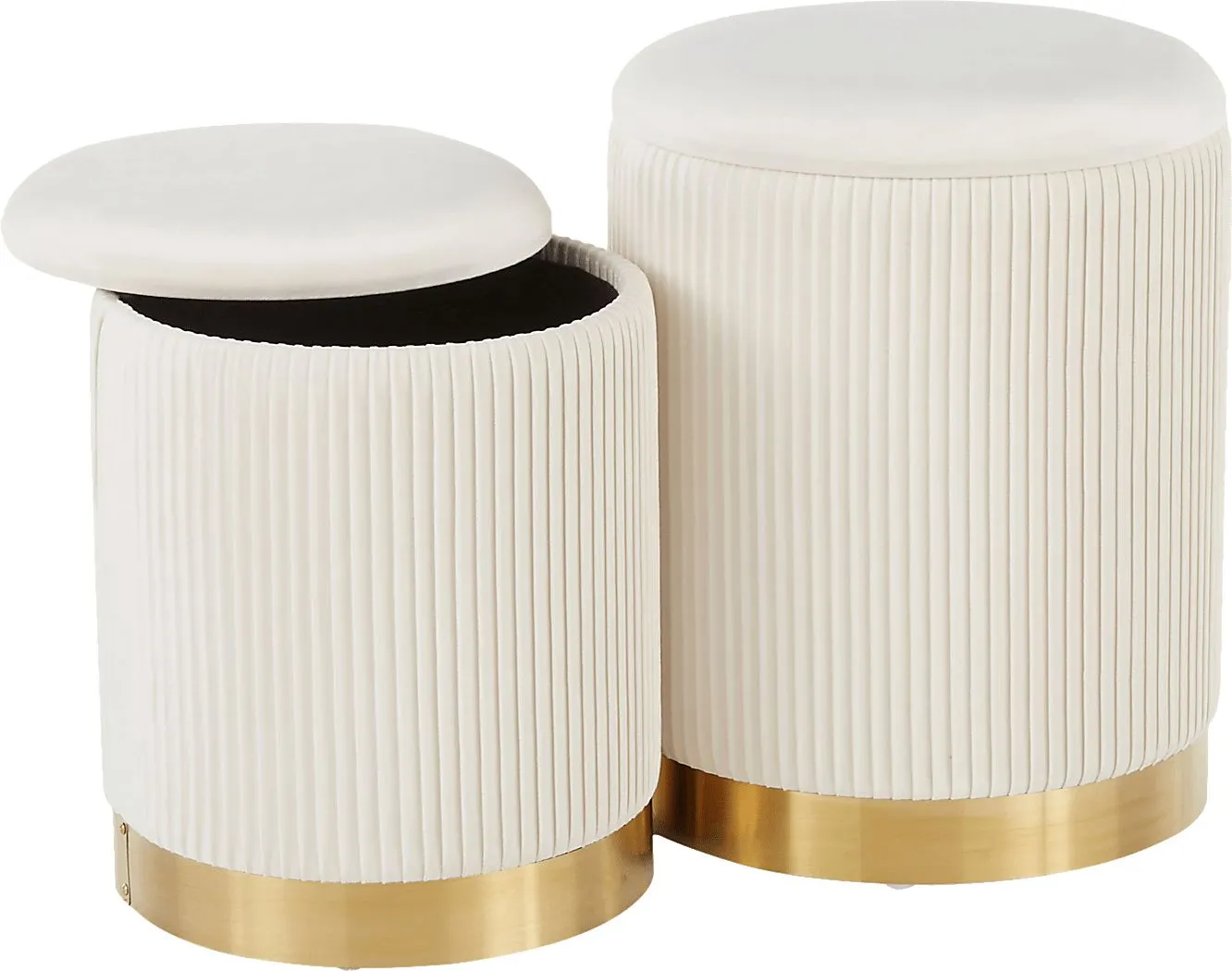 Lyerly White Ottoman, Set of 2