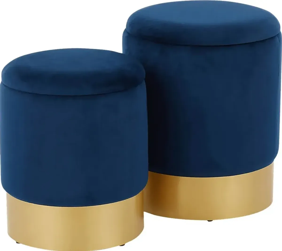 Pearlie Blue Ottoman, Set of 2