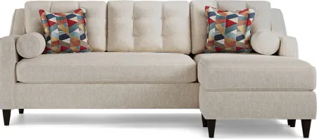 Hanover Off-White Textured Sleeper Chaise Sofa