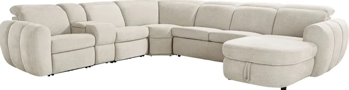 Laurel Heights Gray 6 Pc Dual Power Reclining Sleeper Sectional