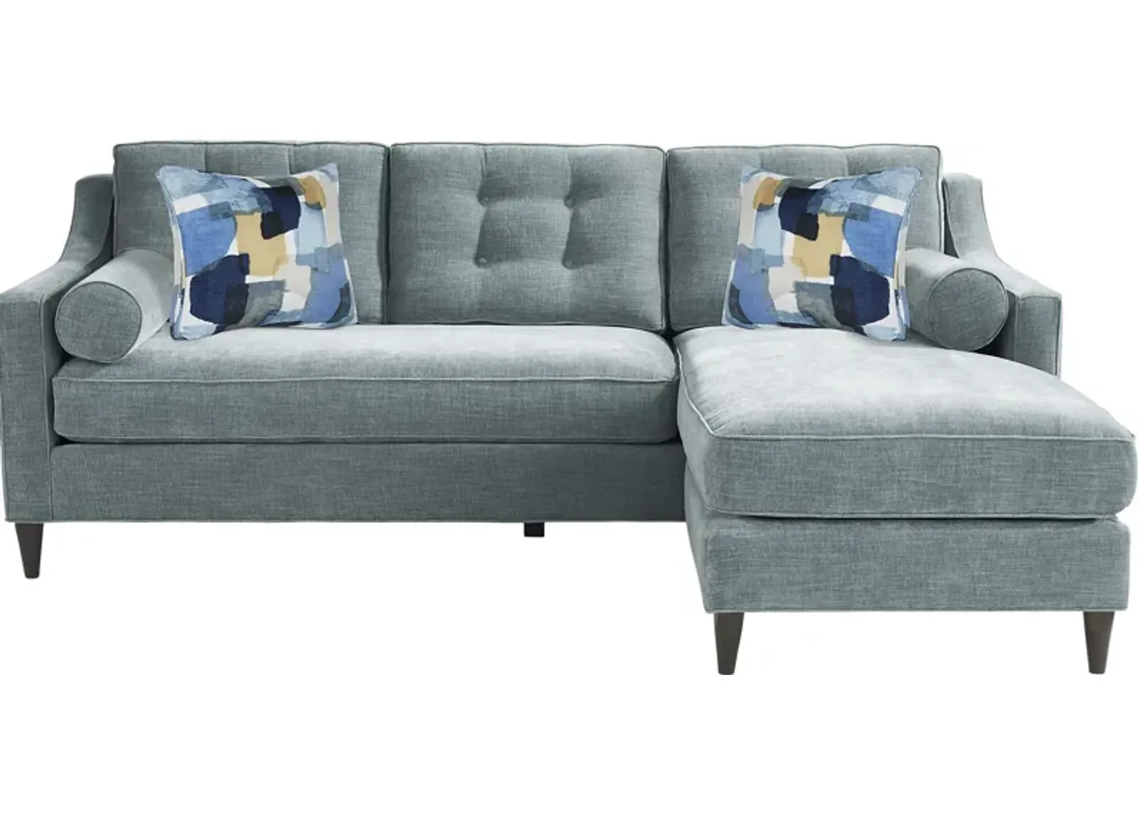 Hanover Teal Chenille Sleeper Chaise Sofa