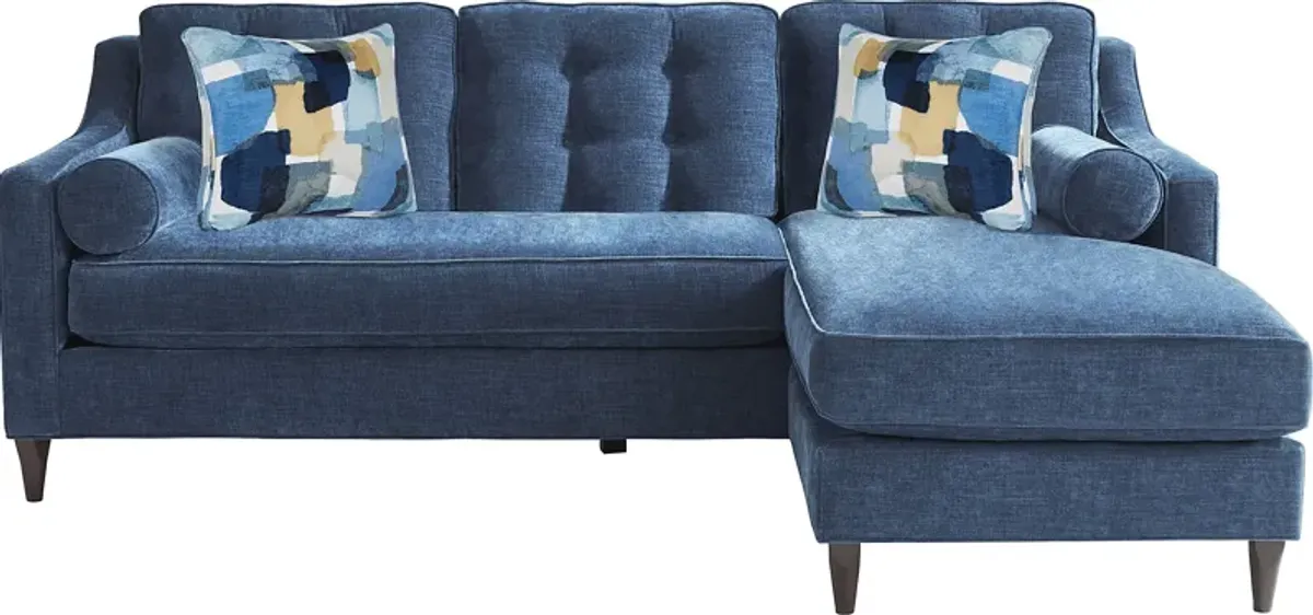 Hanover Indigo Chenille Sleeper Chaise Sofa