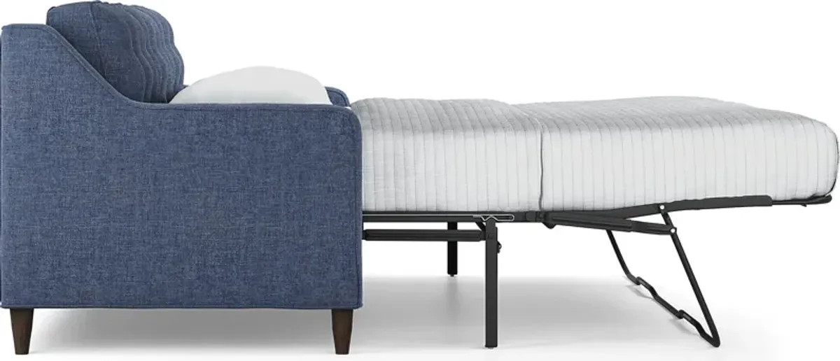 Hanover Indigo Chenille Gel Foam Sleeper Chaise Sofa