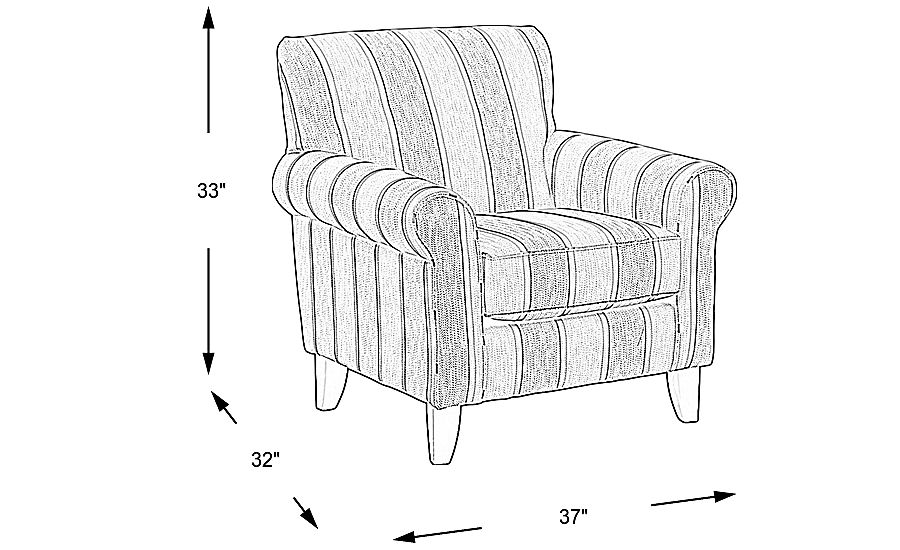 Pennington Blue Striped Accent Chair