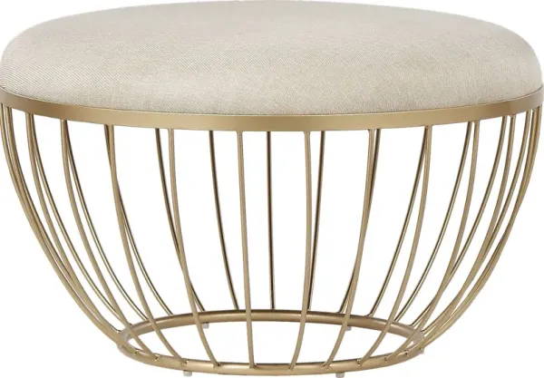 Bertita Ivory Upholstered Cocktail Ottoman