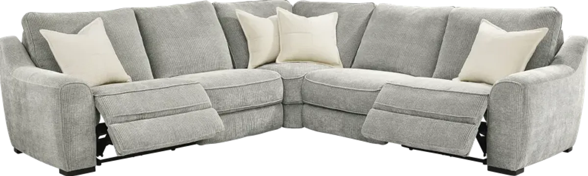 Somerset Gray 5 Pc Dual Power Reclining Sectional