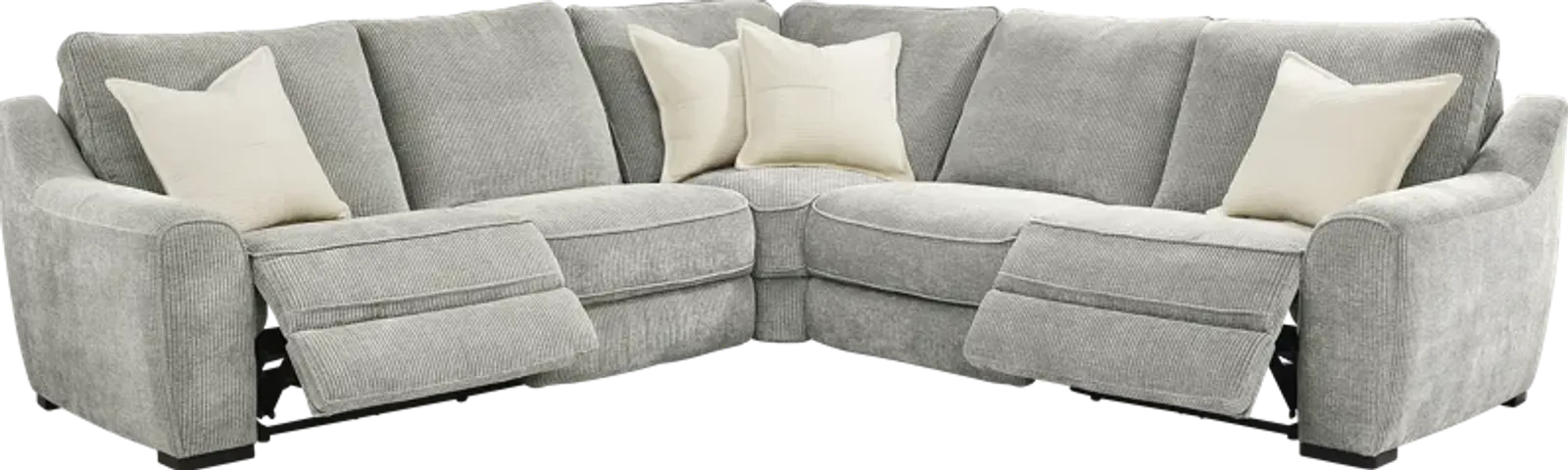 Somerset Gray 5 Pc Dual Power Reclining Sectional