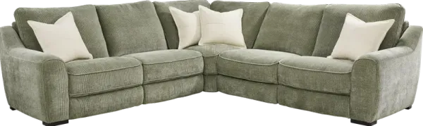 Somerset Green 5 Pc Dual Power Reclining Sectional