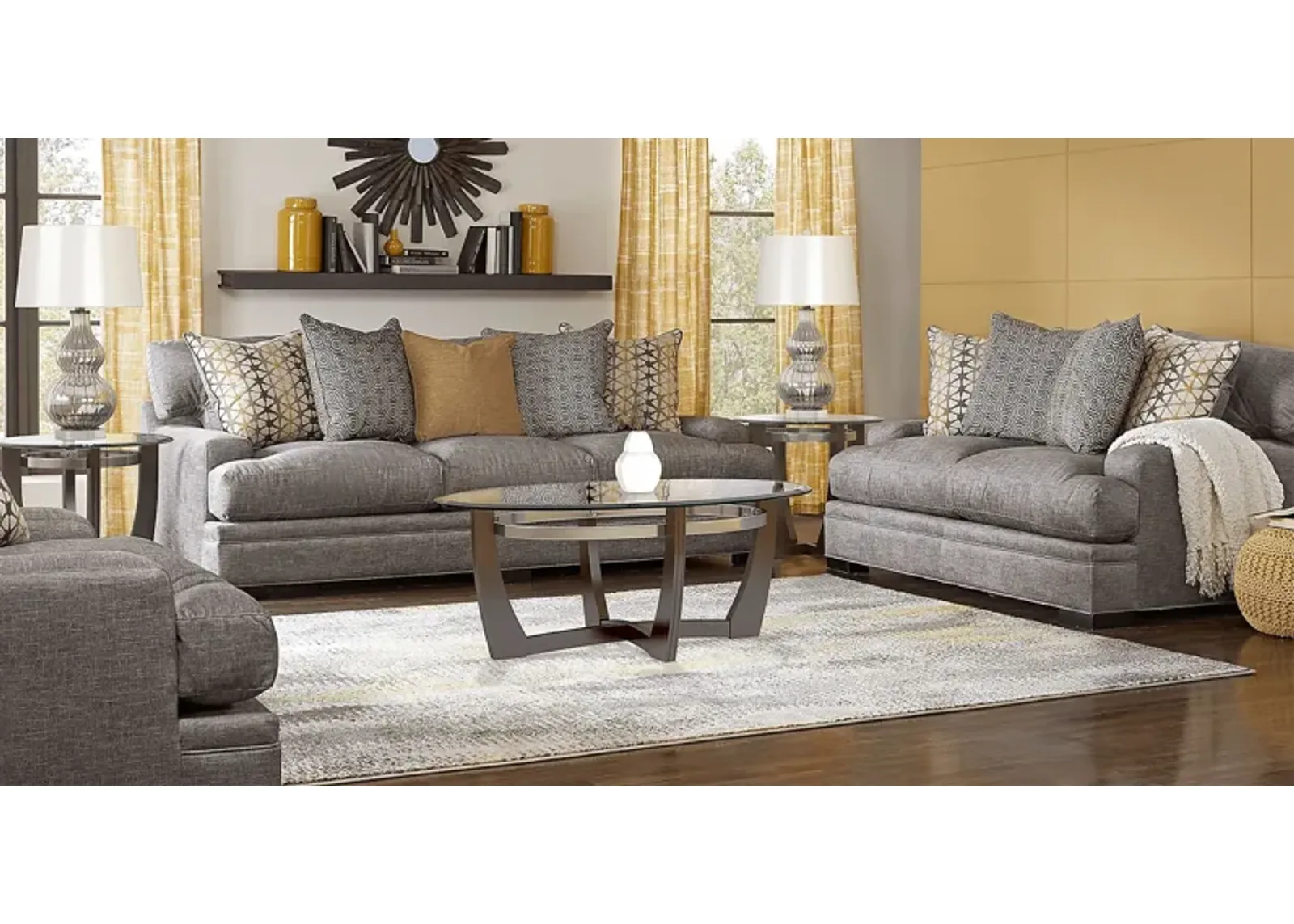 Palm Springs Silver 5 Pc Living Room