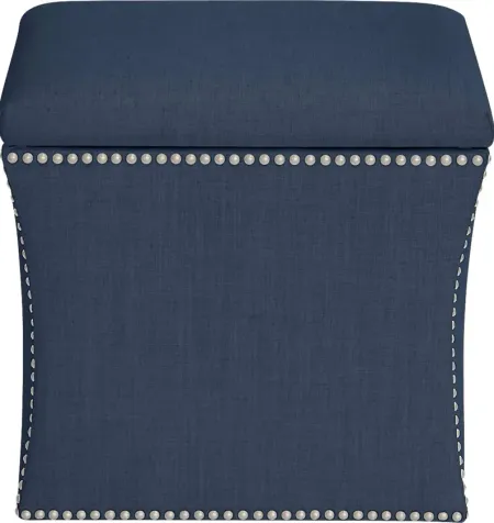 Classical Notes Navy Storage Ottoman