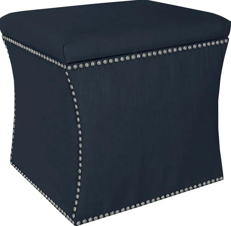 Classical Notes Navy Storage Ottoman
