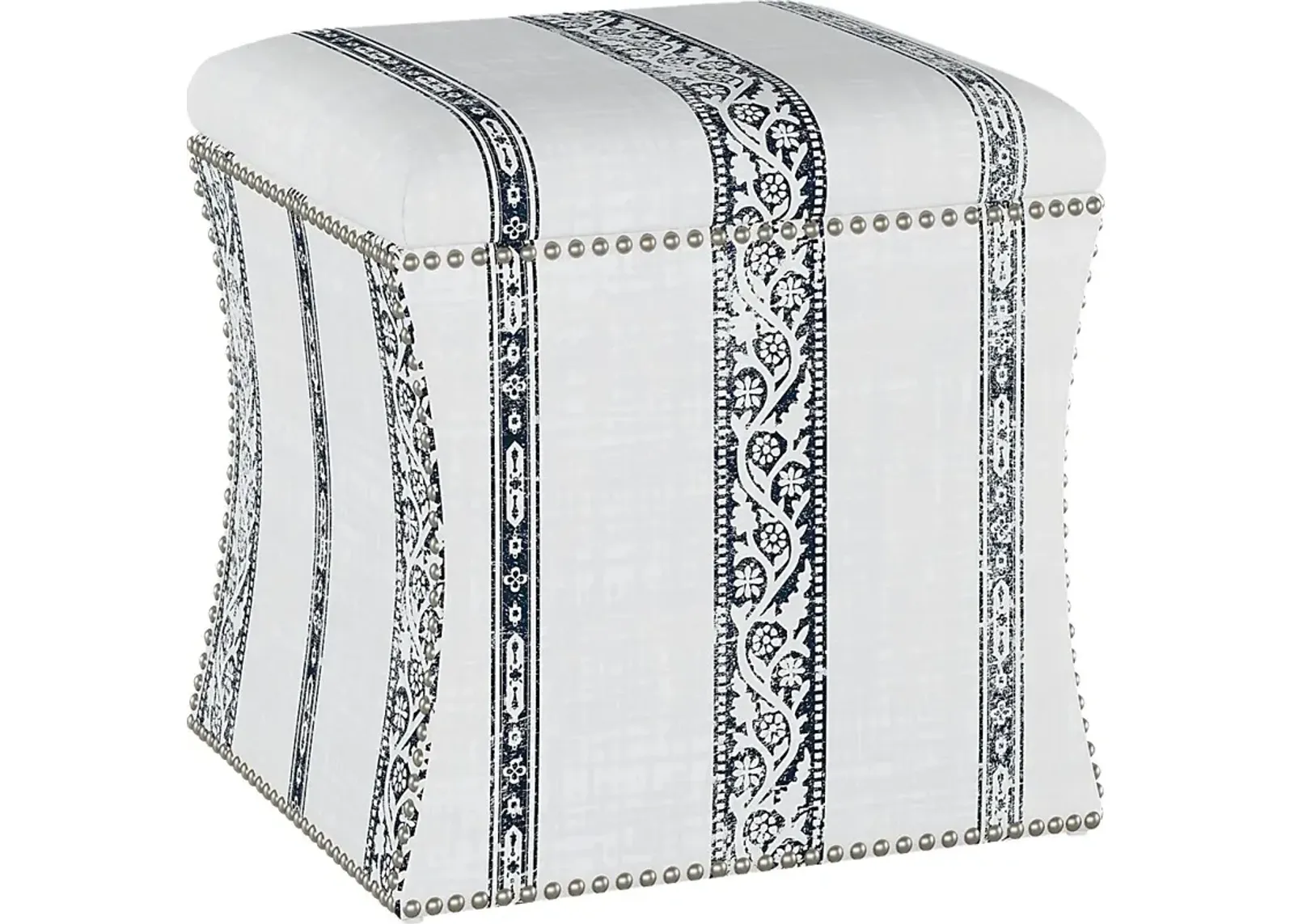 Classical Notes White-Gray Storage Ottoman