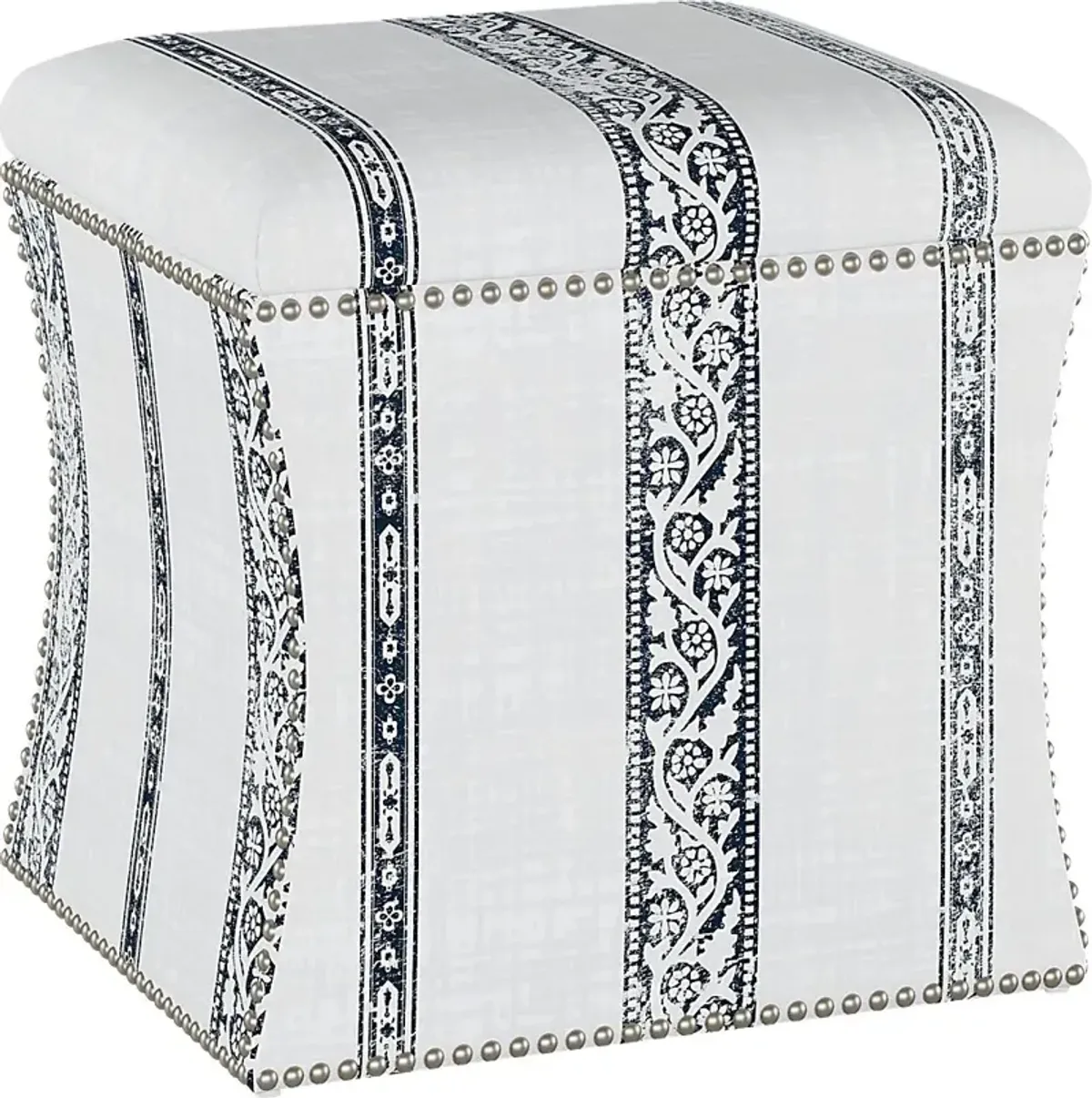 Classical Notes White-Gray Storage Ottoman