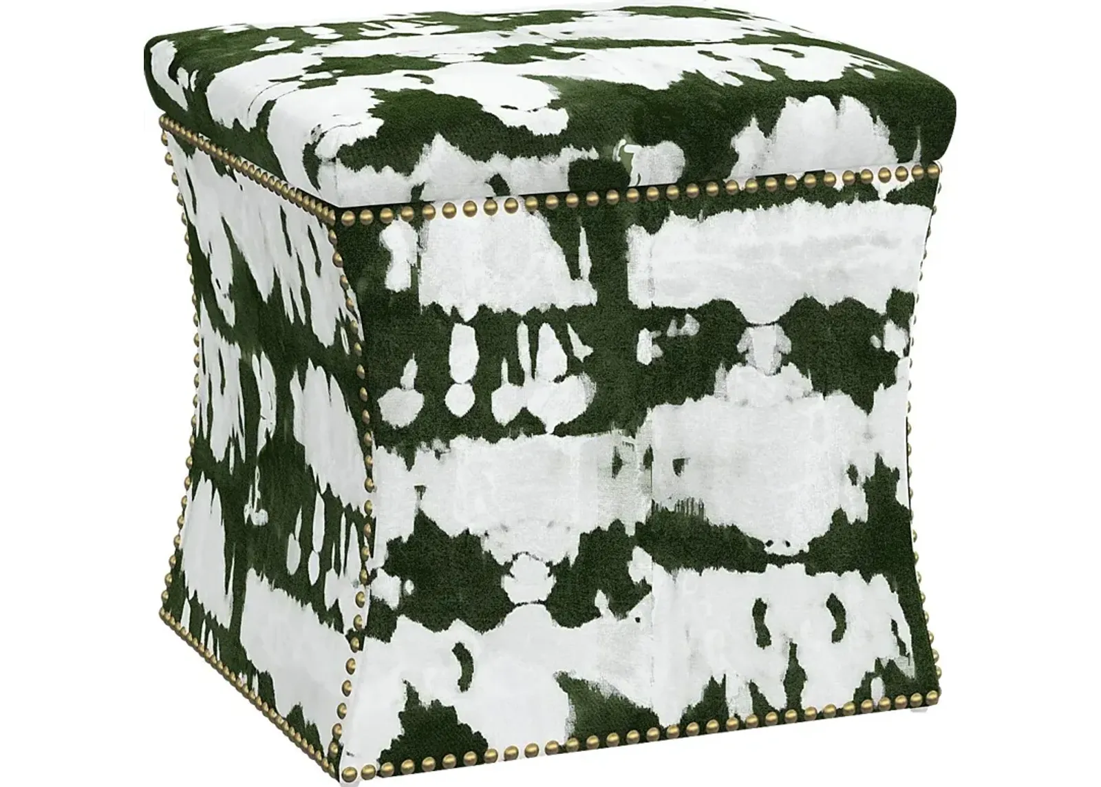 Rustic Saddle I Green Storage Ottoman