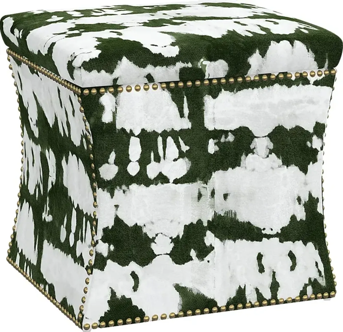 Rustic Saddle I Green Storage Ottoman