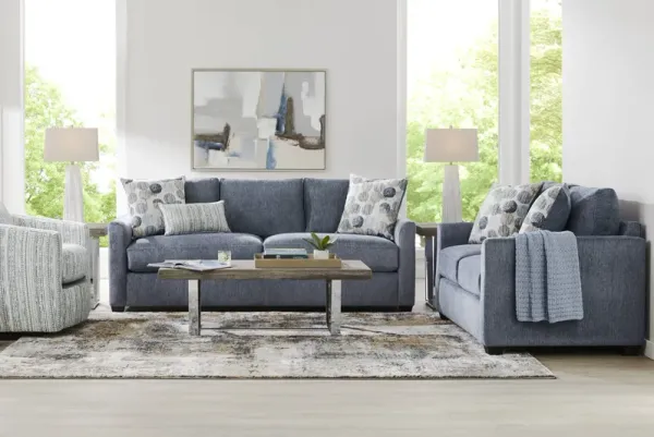 Caprice Navy 8 Pc Living Room