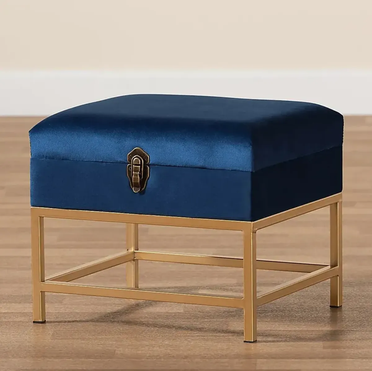 Wiltz Blue Storage Accent Ottoman