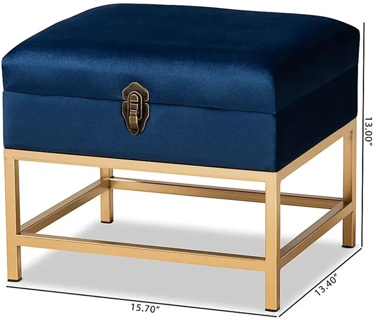 Wiltz Blue Storage Accent Ottoman